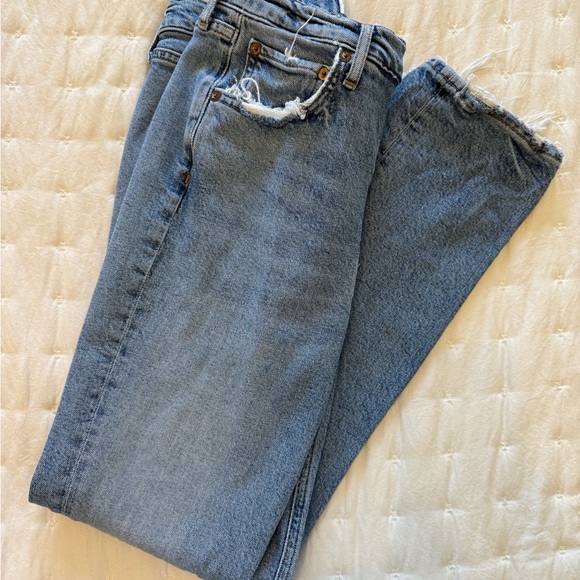 Agolde Light Blue Straight Leg Jeans - Picture 2 of 2